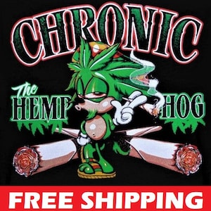 Weed-Marijuana--T-Shirt--CHRONIC The HEMP HOG
