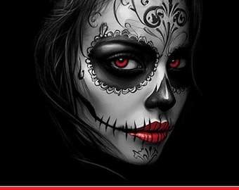 T-Shirt--Day Of The Dead--Muerte-Sugar Skull Portrait