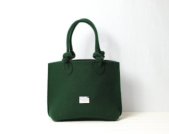 "Anita" handbag dark green color