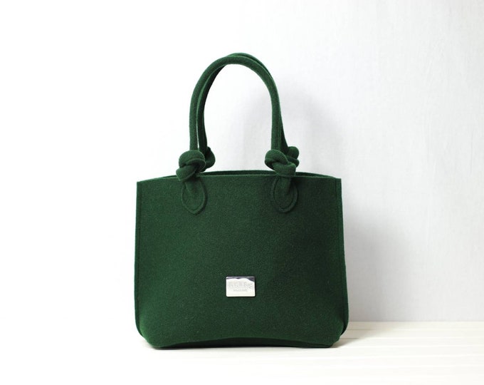 "Anita" handbag dark green color