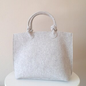 Casual elegant beige bag, felt bag, wool bag, hand bag, Italian bag, shopper, shopping bag, hand made in Italy bag, BeFeltBags image 3