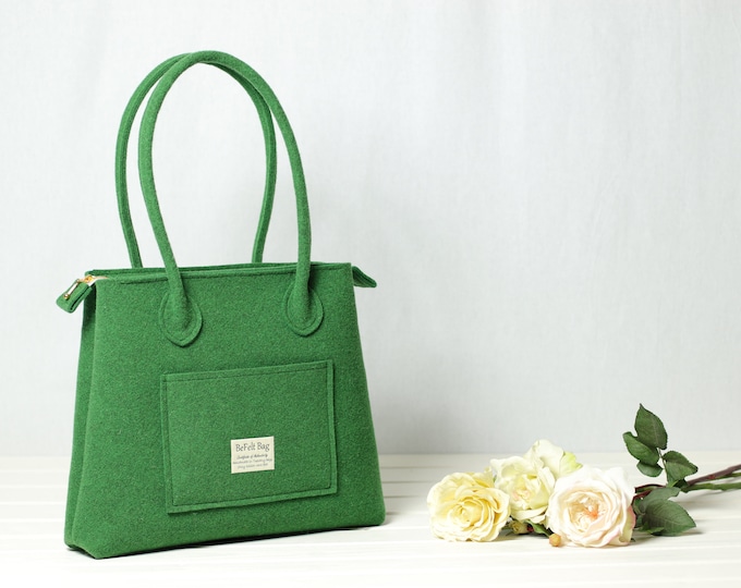 Alice green felt shopper