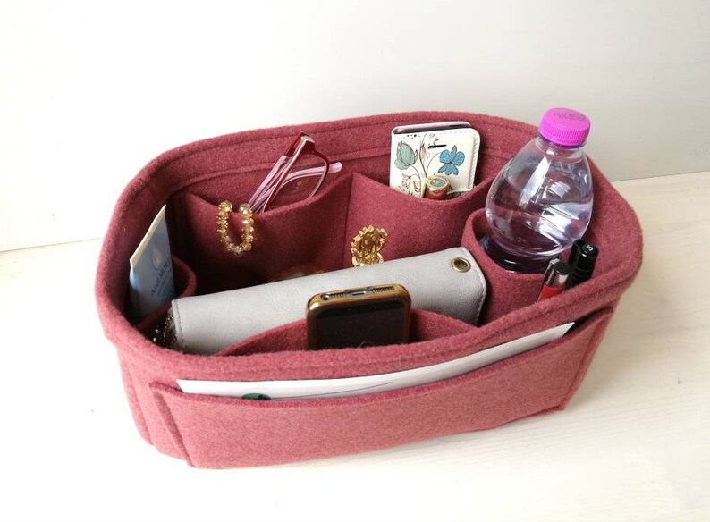 Antique Pink Felt Bag Insert for Bag Wool Organizer Make up Etsy