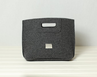 "Elena" handbag dark grey color