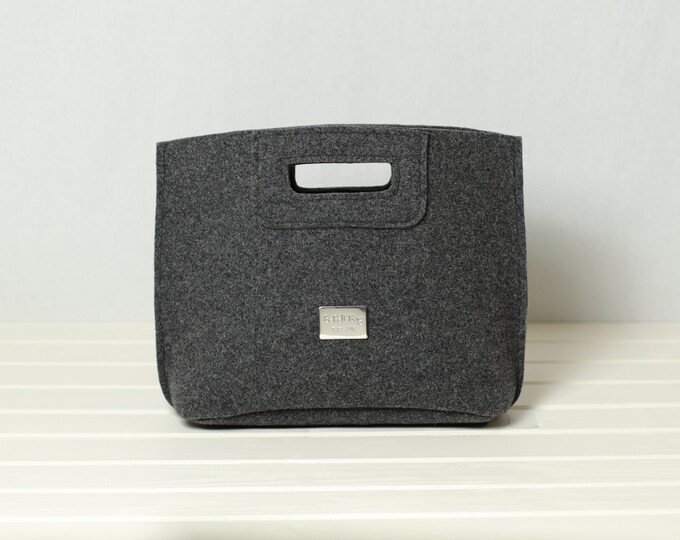 "Elena" handbag dark grey color
