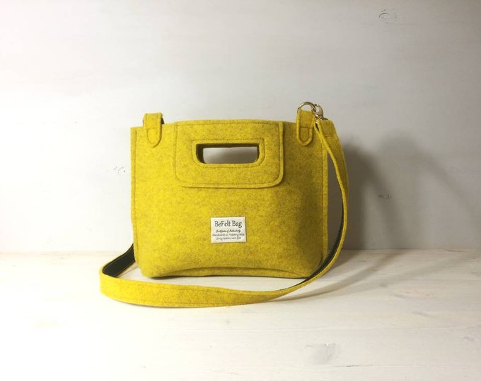 Mini "Elena" bag with shoulder strap color acid yellow