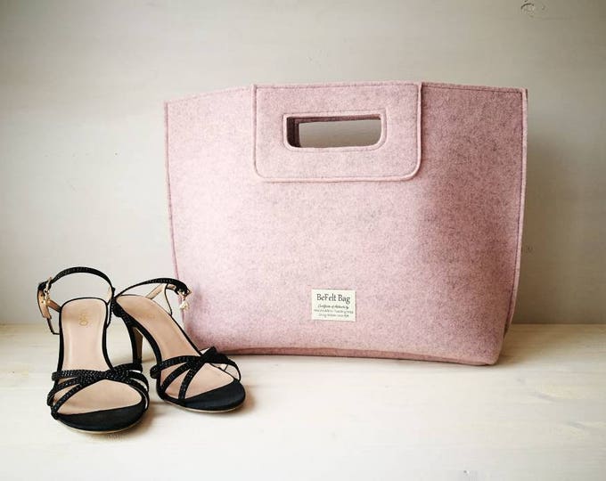 "Elena" handbag dusty pink color