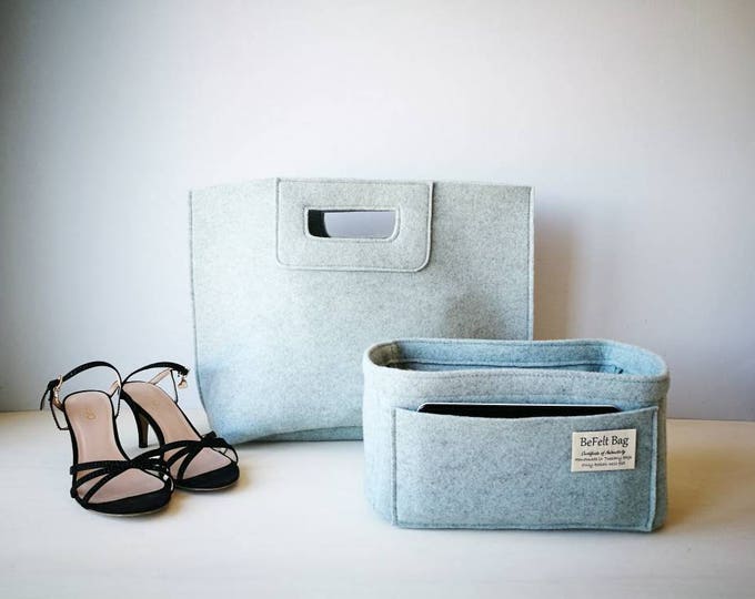 "Elena" handbag with organizer ice color