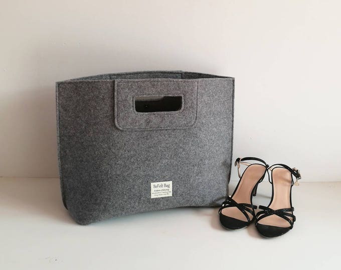 "Elena" handbag grey color