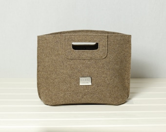 "Elena" handbag biscuit brown color