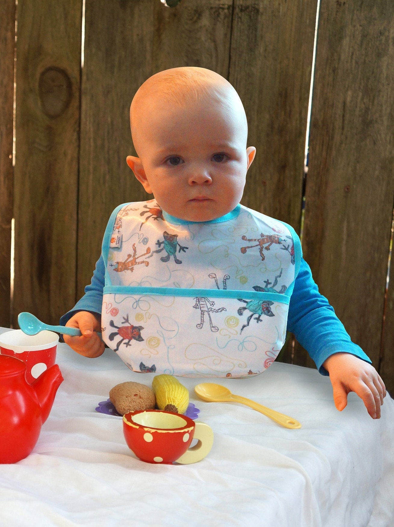 Wipeable Waterproof Baby Tray Bib for Messy Eaters Handmade Etsy UK