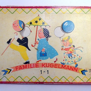 Ref177 ART DECO GRAFIK, Mathematisches Spiel, Lotto Typ, Kinder Multiplikation Spiel, Schönes Kunstwerk, Schweiz 1930er Jahre, Selten
