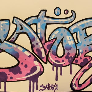 Bubblin&#39; In The Cut SATOR1 Framed Letter Study/Graffiti Drawing