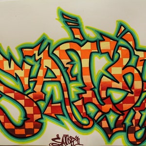 Redline SATOR1 Framed Letter Study/Graffiti Drawing