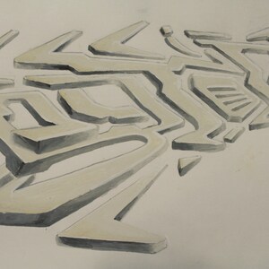 Subletech SATOR1 Framed Letter Study/Graffiti Drawing
