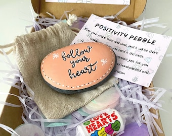 Positivity pebble, pocket pebble, hand painted rock, painted pebble, inspirational pebble, keepsake gift, positivity gift, positive pebbles