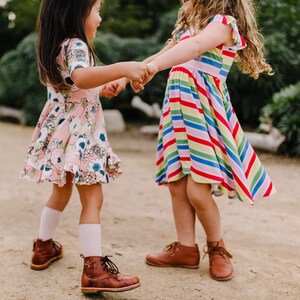 CLEARANCE Baby Toddler Girl Blush Floral RuffleTwirl Dress Sz 2T-8yo image 3