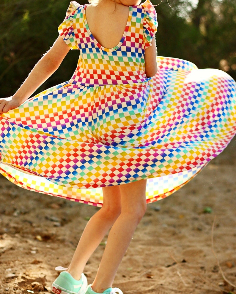 CLEARANCE Baby Toddler Girl Classic Flutter High LowTwirl Dress Sz 2T 4T image 2