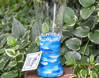 Hand Painted Sea Foam Pilsner Glass