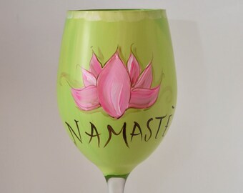 Hand Painted Namaste Glassware
