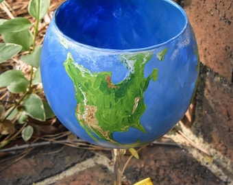 Hand Painted Teacher Wine Glass
