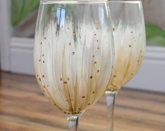 Hand Painted Artist's Stroke Wine Glass Set