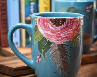 Hand Painted Floral Mug