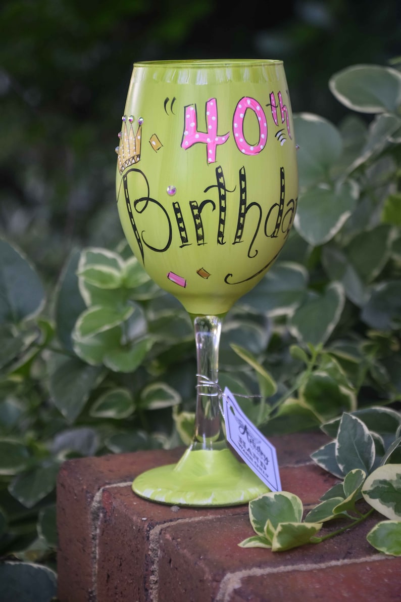 Katie Heaton 40th Birthday Wine Glass main image 0