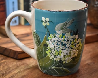Hand Painted Hydrangea Mug