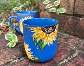 Hand Painted Sunflower Mug