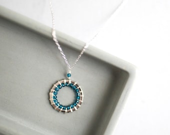 Silver Gemstone Pendant Necklace for Women | London Blue Quartz