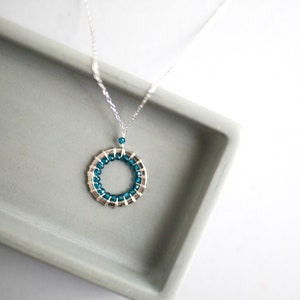 Silver Gemstone Pendant Necklace for Women London Blue Quartz image 1