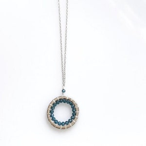 Silver Gemstone Pendant Necklace for Women London Blue Quartz image 2