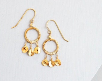 Small Gold Boho Dangle Earrings for Women Gift for Her