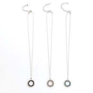 Silver Gemstone Pendant Necklace for Women London Blue Quartz image 5