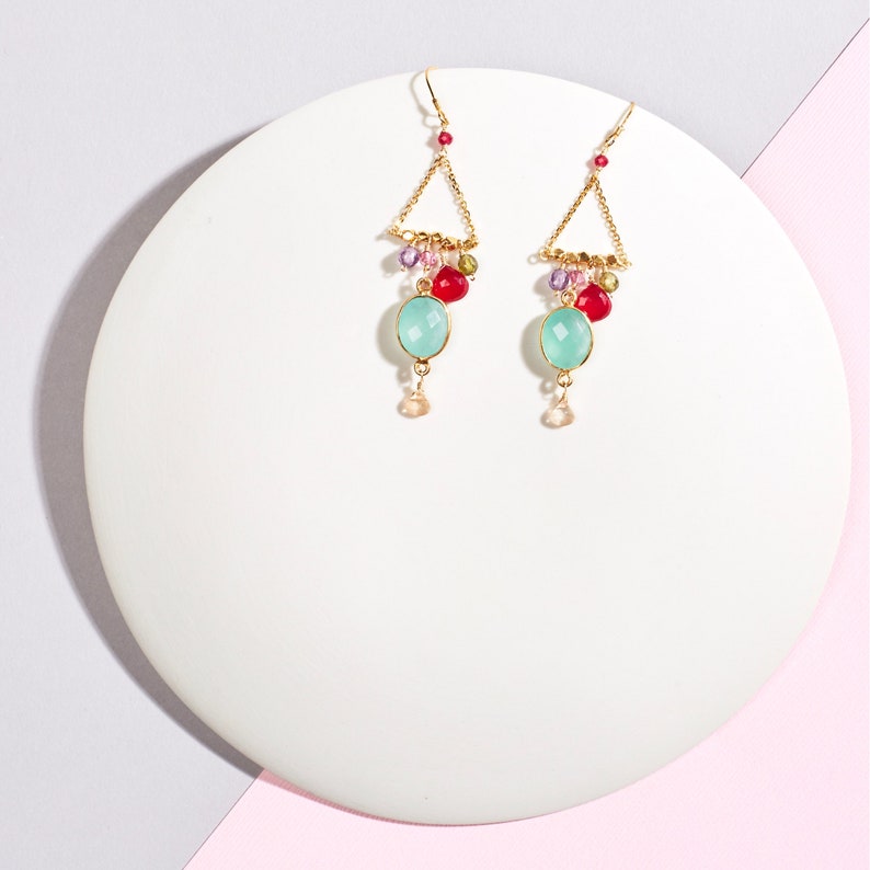 Gemstone chandelier earrings Clearance