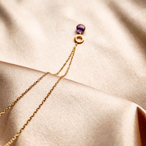 Small Aquamarine Quartz Gold Pendant Necklace for Women, Layering Necklace, Aquamarine Birthstone Necklace image 6