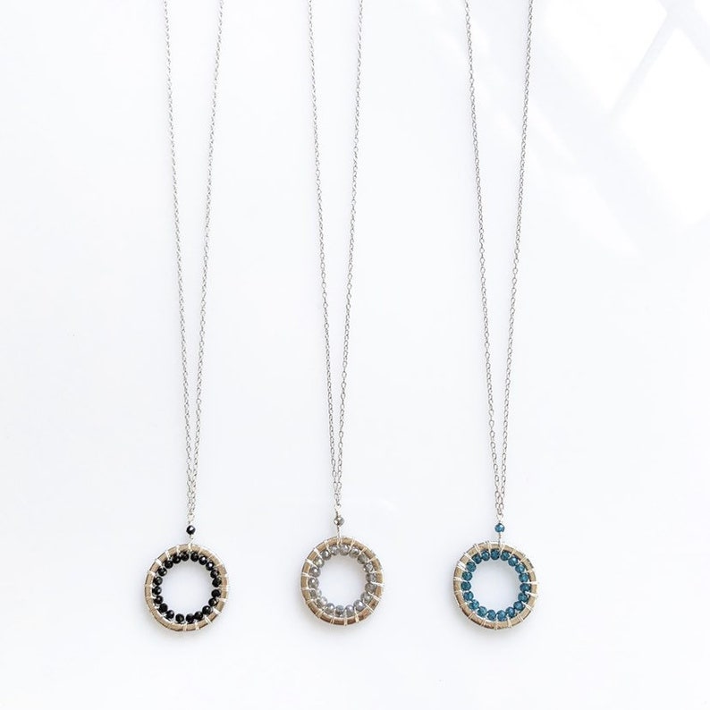 Silver Gemstone Pendant Necklace for Women London Blue Quartz image 7