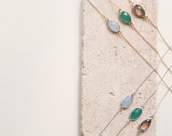 Minimalist Gold Necklaces - Simple Silver Necklaces - Gemstone Necklaces