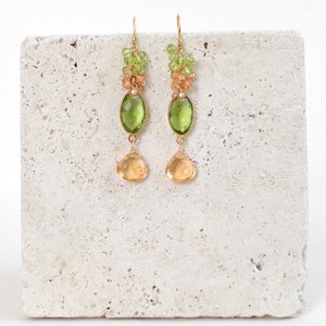 Long Statement Earrings Labradorite Neon Blue Quartz | Jewelry Gift for Mom Sister Daughter Bridesmaid bild 7