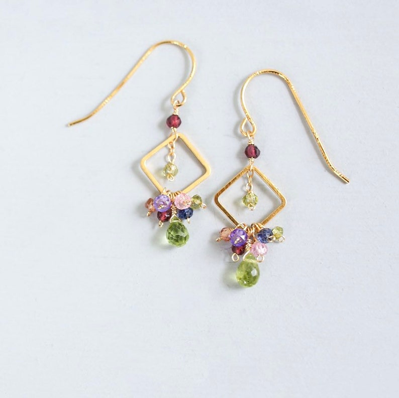 tiny gemstone earrings