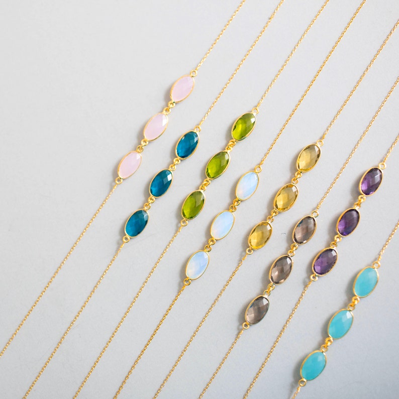 Citrine Gold Necklace for Women Citrine Minimalist Chain Necklace Gifts for Her