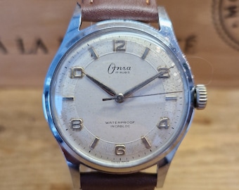 Onsa - sehr schöne 17 Jewels Schweizer Herrenarmbanduhr mit Handaufzug