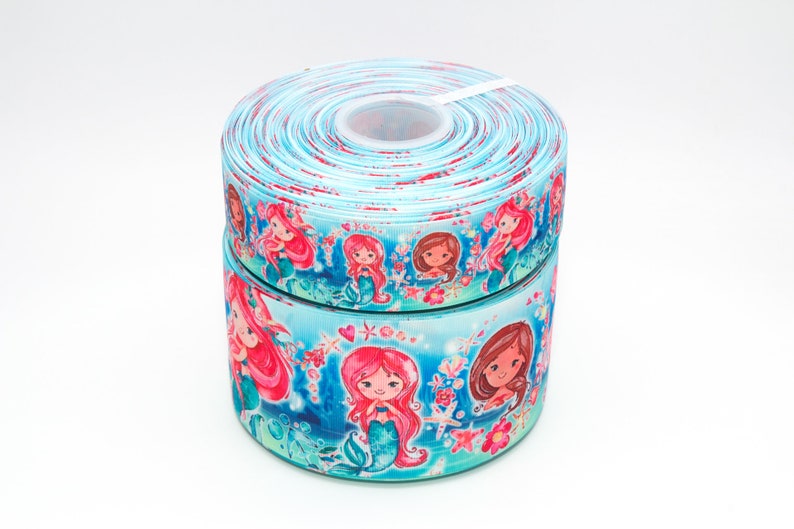 Mermaid Mermaids 3 1.5 75mm 38mm Grosgrain Ribbon per meter bow making