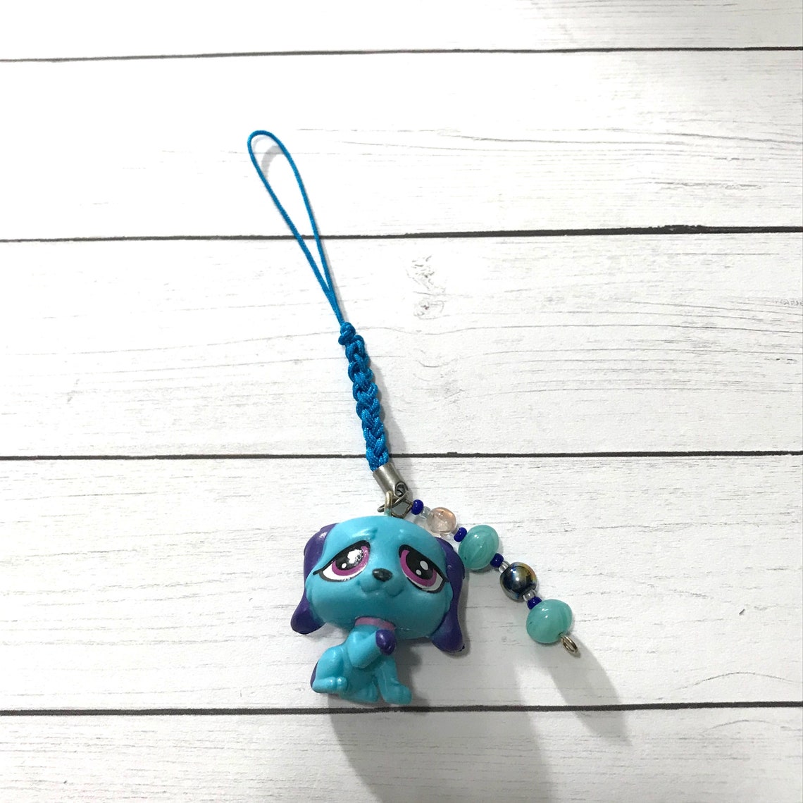 Mini Littlest Pet Shop Blue Dog Keychain Etsy