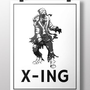 Zombie Crossing Warning Sign~Zombie X-ing Poster~Zombie Metal Sign Art~Geeky Wall Art~Board Game Gifts~Game Room Posters
