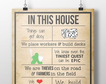 Vintage Style Board Game Geek Wall Art~Table Top Game Art Print~Gift for Hobby Gamer~Board Game Geek Canvas Gift~Metal Sign