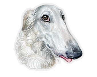 Russian Wolfhound Dog Window Bumper Decal Gift Pet BORZOI Car Sticker V01