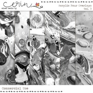Sobreposição de acrílico Vol. 3 ~ Fundo do Junk Journal ~ Textura pintada para uso comercial ~ Páginas do Diário de arte digital Marble Swirl