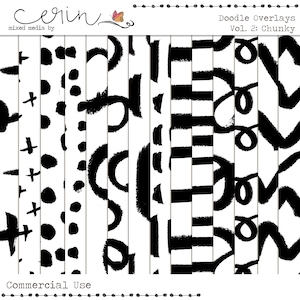 Doodled Overlay Vol.2~Commercial Use Digital Textures~High Quality CU~Commercial Use OK~Chunky Hand Drawn Transparency~Paper Making Tools